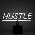 thumbnail image 4 of Amped & Co Hustle Neon Sign, White, Large 12 x 8 inches, Real Neon Desk and Table Lamp, 4 of 13