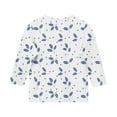 thumbnail image 5 of Kukoosong Girls Summer Tops Toddler Crew Neck 3/4 Sleeve Pullover Tops Baby Girl Clothes Print T-Shirts for 9 Years, 5 of 6