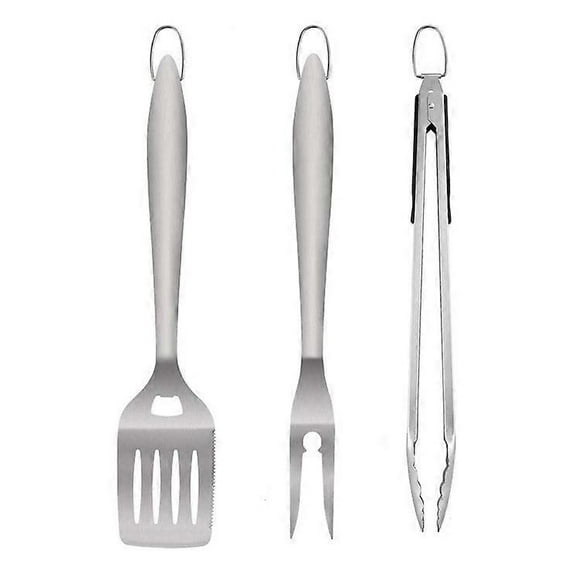 3PC Superior Solid BBQ Tools Set - Stainless Steel Barbecue Accessories Set for Men Women Gift - Best Barbecue Set for Outdoor Camping Barbecue for Me