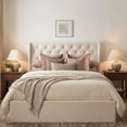 thumbnail image 1 of Aykah Modern Velvet Queen Bed Frame With Storage, Metal Bed Frame with High Headboard, Modern Wingback Design Bed, 1 of 11