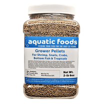 Shrimp GROWER 45% Protein Sinking Pellets, 1/16" x 3/8" Pellets for Shrimp, Snails, Crabs, Catfish, Plecos for All Tropical Fish, Pellets by Zeigler…2-lb 6oz Med Jar