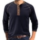 thumbnail image 2 of Camisas de Hombre Camisas de Manga Larga Jersey Con Botón Fondo de Cuello Redondo Top Odeerbi  ODB176019, 2 of 6