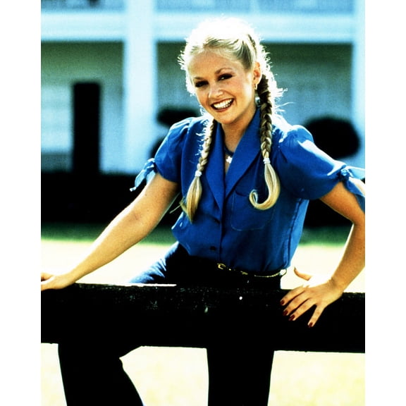 Charlene Tilton As Lucy Ewing Posing On Ranch Fence Dallas TV Series 24X36 Classic Hollywood Poster