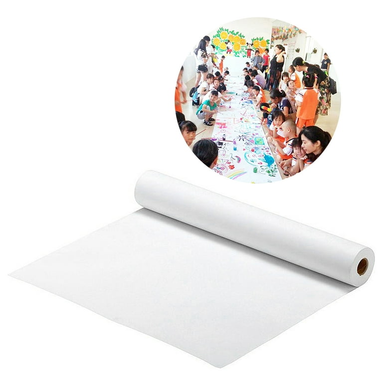 TOYANDONA White Paper Roll, 354x17 inch Drawing Paper Roll Kids Craft Paper  Roll for Drawing, Painting or Art