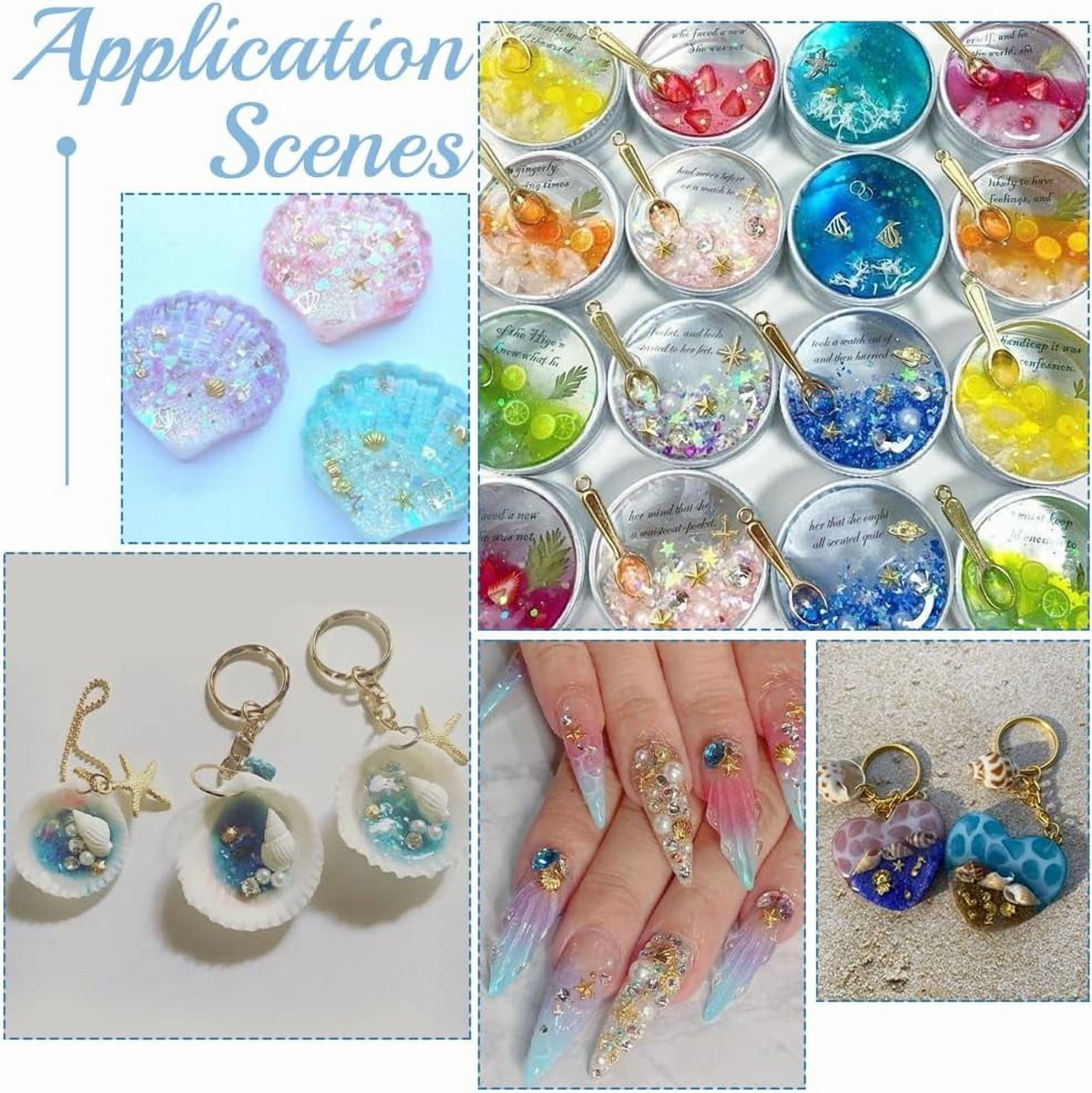 OLYCRAFT 120Pcs Ocean Themed Resin Fillers Alloy Resin Filling Crafts 8 Styles Nail Art Decoration Accessories For Jewelry Making - Golden - View #5