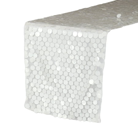 

Your Chair Covers - 14 x 108 Large Payette Sequin Table Runner White