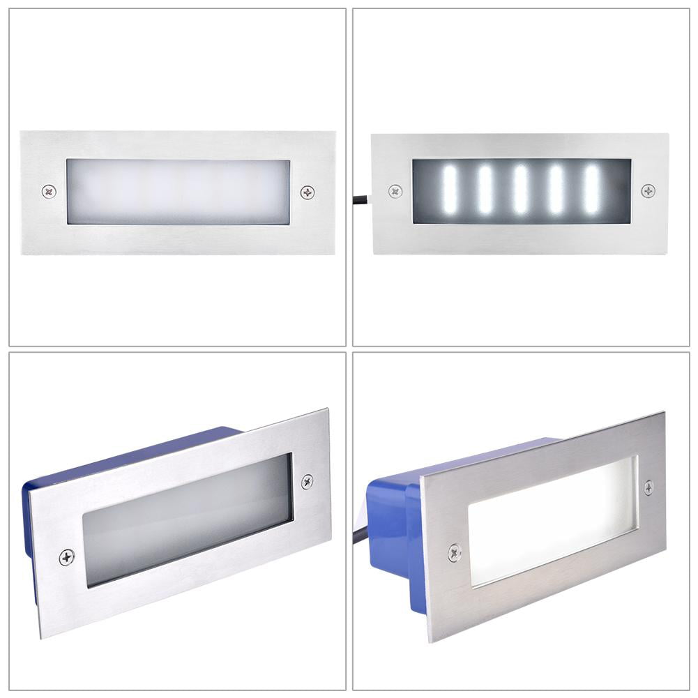 IP65 Recessed LED Outdoor Bricklight Wall Light in White or Blue Energy Saving 