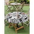 thumbnail image 3 of Outdoor Tablecloth with Umbrella Hole and Zipper, Halloween Round Table Cloth 54 Inch Waterproof Tablecloth, Vintage Pumpkin Horror Skull Bones Picnic Table Cover for Patio Camping, 3 of 7