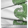 thumbnail image 3 of Soimoi Rayon Crepe Fabric Peacock Block Printed Craft Fabric by The Yard 46 Inch Wide, 3 of 3