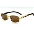 thumbnail image 5 of Sunglasses Men Brown Shades Small Rectangular Woody Fashion Street, 5 of 5