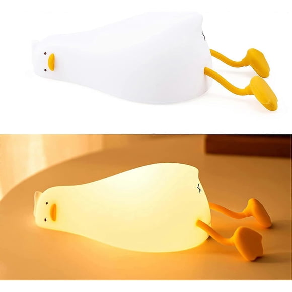 Dimmable Silicone Night Light for Kid's Room, LED Peace Duck Night Lamp, Rechargeable Children's Bedside Lamp