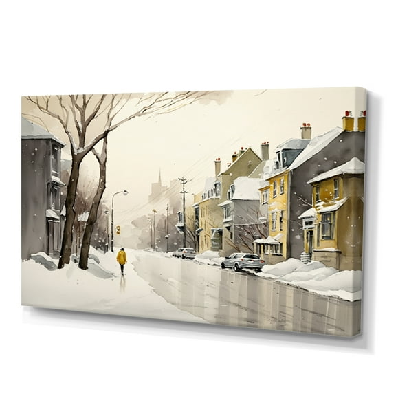 Designart Quebec During Snowfall III Canvas Wall Art