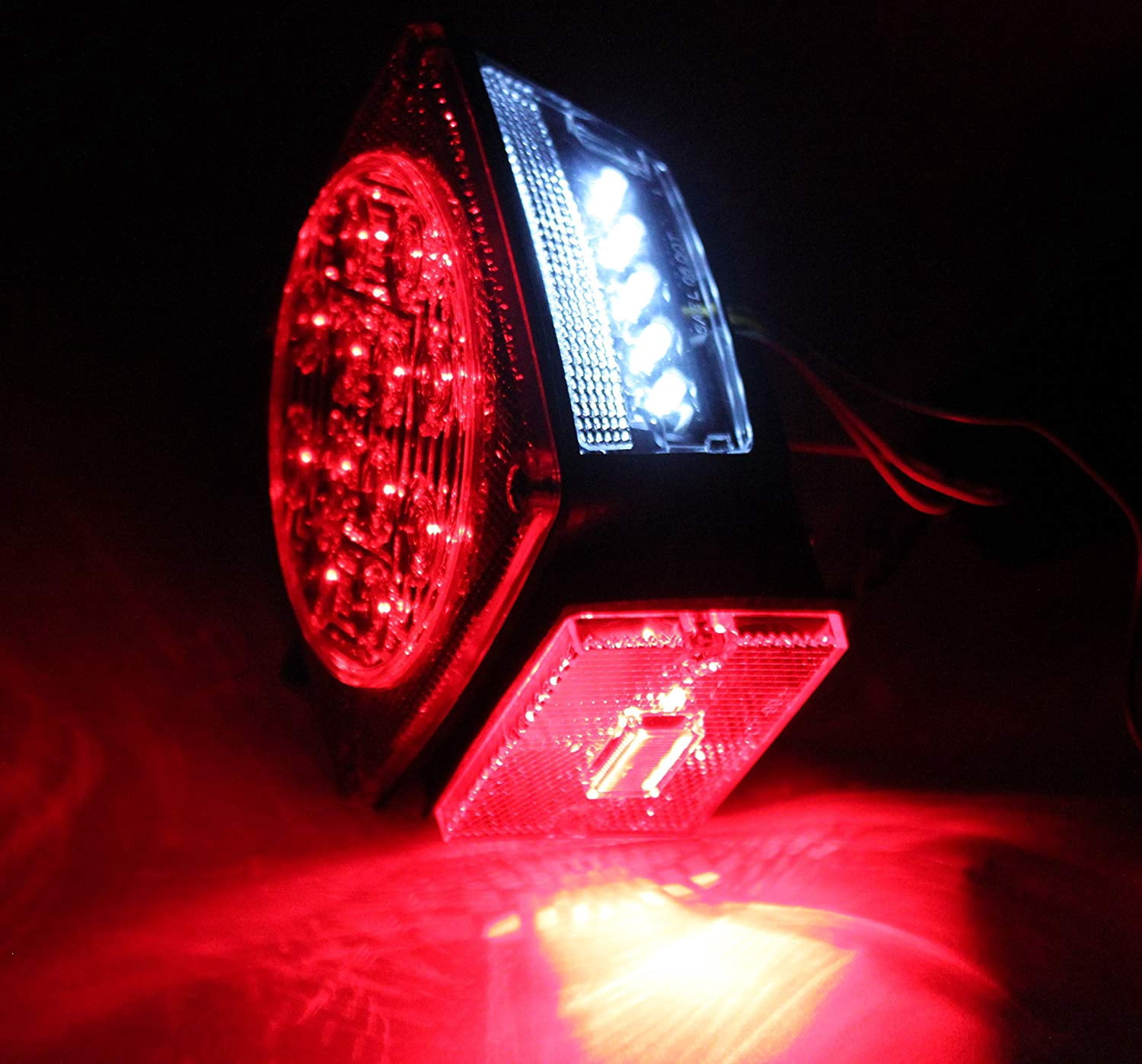 Waterproof Submersible Jeep TJ CJ YJ JK replacement Trailer Boat Truck Stop Turn Tail LED Lights w Kit & License Illuminator Sealed -D