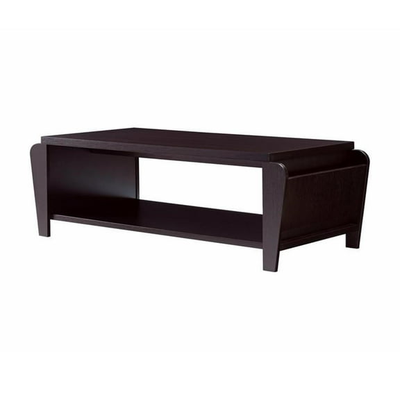 Furniture of America Allium Wood Coffee Table with Magazine Rack in Cappuccino