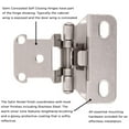 thumbnail image 3 of Hickory Hardware P2710f-10Pack 1/2" Overlay Traditional Cabinet Door Hinge - Nickel, 3 of 5