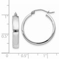 thumbnail image 4 of 14k White Gold Hoop Earrings Round Square Tube, 4 of 8