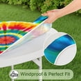 thumbnail image 5 of Rainbow Tie Dye Mandala Pattern Round Fitted Tablecloth with Elastic Edge,Dining Table Cover Waterproof,Outdoor Round Tablecloth for Camping,Dining,Indoor and Outdoor, 5 of 7