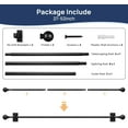 thumbnail image 6 of No Drill Curtain Rods for Window 28 to 60 Inches, 5/8 Inch Diameter Renter Friendly Drapery Rod with Adhesive Brackets without Drilling, Adjustable from 27 to 65 Inches, Black, 6 of 6