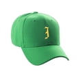 thumbnail image 3 of Daxton Structured Baseball Hat Cap Curved Visor Old English Font Alphabet A to Z, Kelly Hat Gold I, 3 of 4