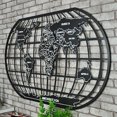 thumbnail image 1 of 58CMX100CM Black Iron Rack World Map Sculpture Art Home Wall Office Bar, 1 of 6