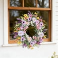 thumbnail image 5 of PpgejGEK 17.7x17.7in Spring Daisy Wreath with Artificial Green Leaves and Flowers for Front Door Wall Garden Decor, 5 of 6