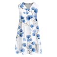 thumbnail image 3 of WTOBBY Women's Casual Fashion Breathable V-Neck Vest with Pockets Floral Holiday Dress, Summer Lightweight Design for Comfort, Perfect for Beach and Outdoor Fun,Blue L, 3 of 4