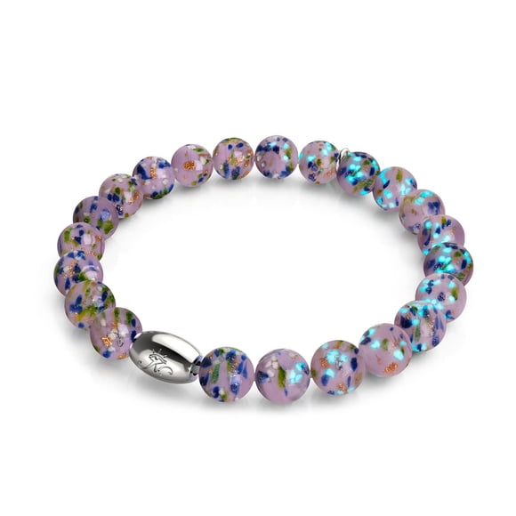 Bracelet en Verre Violet Wintergreen.925 Argent Sterling Firefly
