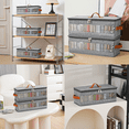 thumbnail image 4 of VOZOGO 4 Packs CD Storage Box with Visible Window, Stackable CD Case Holder with Dustproof Lid and Handles, Holds Up to 148 CDs in Full Jewel Cases 15.75 x 5.12 x 5.12 In Inches,Grey, 4 of 9