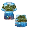 thumbnail image 4 of Lsque Island And Coral Reef Women's Short-Sleeved Pajama Set - 2 Piece Soft and Lightweight Sleepwear Set-Medium, 4 of 9