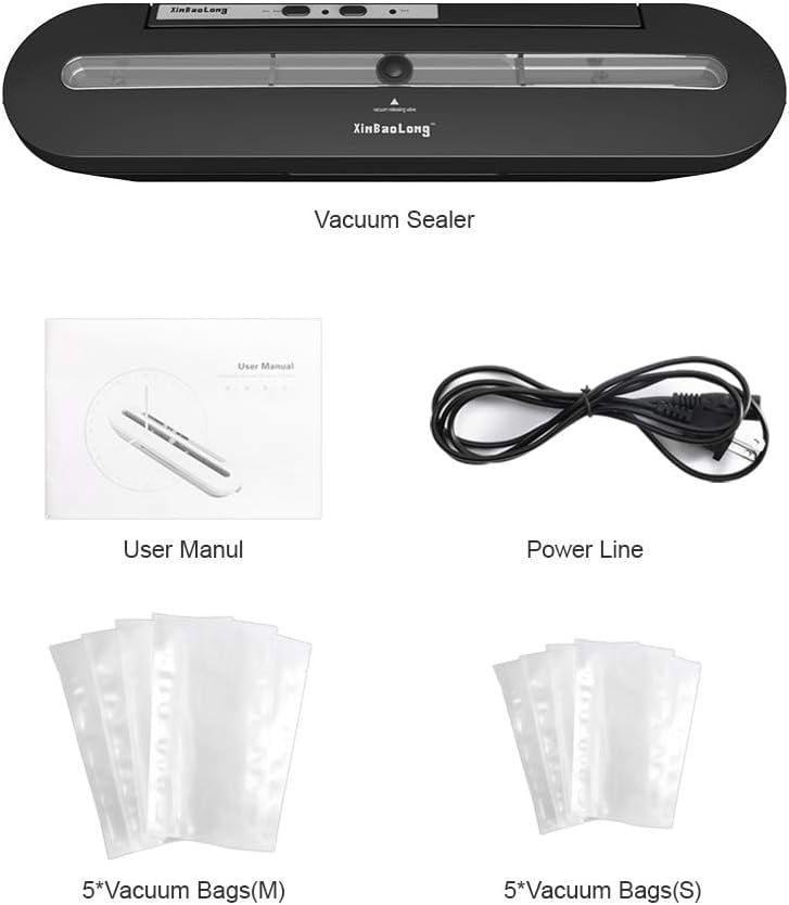 Vacuum Sealer,Delicacy Automatic Vacuum Sealing System Food Vacuum Machine for Dry and Moist Food Preservation and Sous Vide,Include 10 Sealable Bags