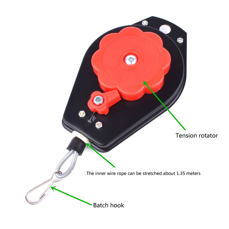 Spring Balancer Tool Hanger - Retractable Wrench & Screwdriver Holder (9-15kg Capacity)