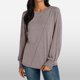thumbnail image 2 of Blusa de manga larga con cuello redondo y pliegues para mujer - 82 % poliéster, top informal de negocios, 2025, de moda - Tallas S-XXL, 2 of 8