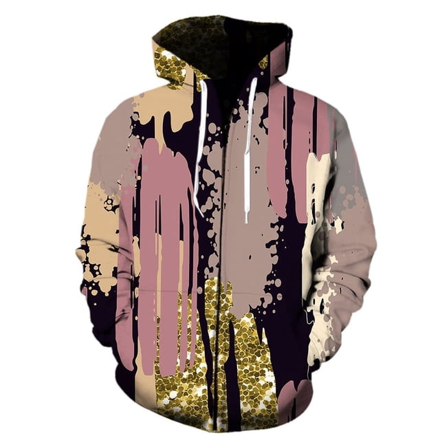 Sudadera con capucha y cremallera con estampado de grafiti de primavera para hombre y mujer, estilo informal, a la moda, ropa de calle con estampado 3D, para niño y niña, abrigo genial