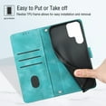 thumbnail image 6 of Tarise Phone Case for Samsung Galaxy S22 Ultra, Premium PU Leather Card Holder Wrist Strap Magnetic Closure Flip Stand Function TPU Interior Book Cover for Samsung S22 Ultra 5G Wallet Case, Green, 6 of 7