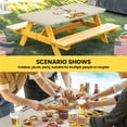 thumbnail image 6 of Yellow Sunflower Table Cloths for 4 Foot Rectangle Tables, Gnomes Elegant Pastoral Vintage Art Rustic Patio Waterproof Elastic Fitted Tablecloths, Washable Rectangular Table Cover for Camping, 6 of 8