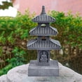 thumbnail image 6 of QSTDGVPW Resin Pagoda Lantern Sculpture Outdoor Garden Decoration Large Modern Ornamental Dark Gray, 6 of 8