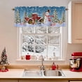 thumbnail image 2 of Christmas Snowman Valances for Windows, 54 x 18in, Xmas Tree Snowflake Winter Truck Dark Blue Rod Pocket Kitchen Valance Curtain Light Filtering Window Treatments for Living Room Bedroom, 1 Panel, 2 of 7