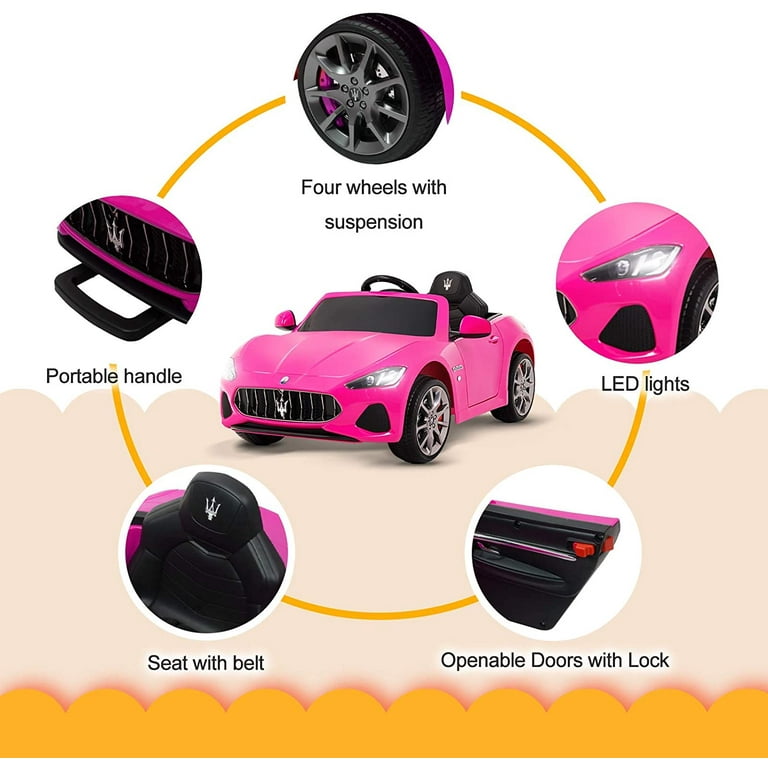 Uenjoy Maserati GranCabrio 12V Electric Kids Ride on Cars Toys for Kids to Ride In Motorized Vehicles with RC Remote Control Wheels Suspension MP3