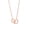 Rose Gold, variant on Custom Engraved Double Heart Interlocking Necklace, Eternal Love Name Pendant, Valentine's Day Gift, Gold Plated Stainless Steel Jewelry, Two Hearts As One Clavicle Chain