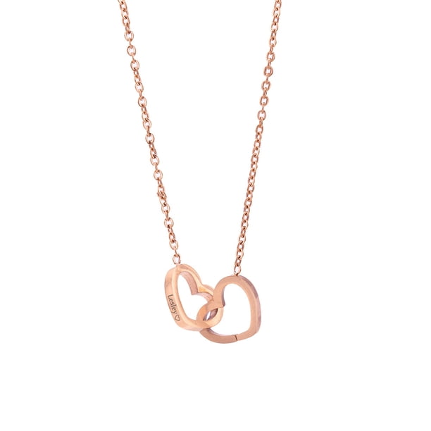 Collar con letras de amor en forma de O de oro rosa chapado al vacío de acero inoxidable de 18 quilates, estilo europeo y americano, regalo para novias