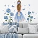 thumbnail image 4 of Pegatinas de pared TUNC flores azules decoración habitación para niñas vinilo mariposa, 4 of 5