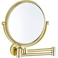 thumbnail image 6 of Wall-Mounted Makeup Mirror,8 inch Brass Magnifying Round Double Sided Shaving Mirror,Bathroom Extendable 360° Swivel Cosmetic Vanity Mirror,Chrome,10X /Gold/3X, 6 of 8