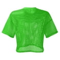 thumbnail image 4 of Xmyrz Womens Swim Suit Coverup Mesh Sheer Cover Up Short Sleeve T-Shirt Top Solid Color Bathing Suit Coverup Casual Beachwear Green S, 4 of 5