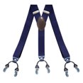 thumbnail image 1 of Tirantes elásticos ajustables con clip para hombre, para evitar resbalones, con 6 clips en forma de Y, para trajes, color azul marino, 1 of 12