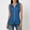 *Blue, variant on Women's Sleeveless V Neck Blouse with Zip-Front and Button ,Textured Casual Top Green,Womens Plus XXL