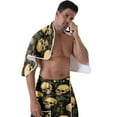 thumbnail image 4 of Colevkie Men's Soft Absorbent Bath Skirt & Towel 2 Pieces Set Adjustable Lightweight Beach Towel Shower Skirt Bath Wrap Set for Bathroom Home Sauna Hotel Printed Skulls Pattern, 4 of 7