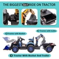 thumbnail image 5 of Track Seven 24V Ride on Excavator, 4-in-1 Construction Excavator, Dump Truck & Bulldozer, Ride on Tractor Electric Car with Remote Control, Swivel Seat, Music, Ride on Toy Car for Kids Aged 3+, Blue, 5 of 8