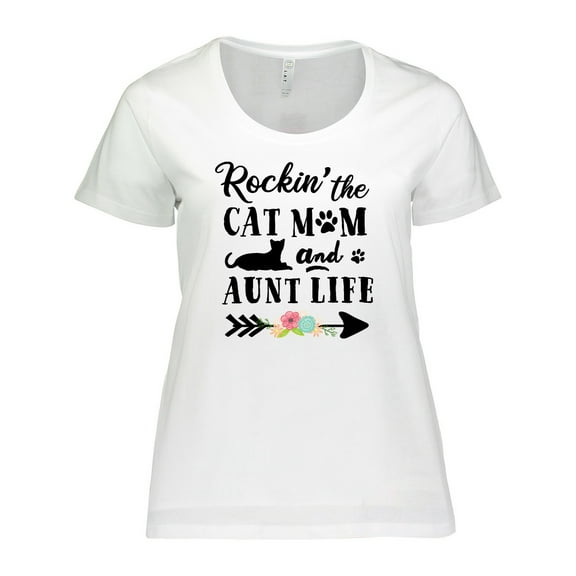 Inktastic Rockin' the Cat Mom and Aunt Life Women's Plus Size T-Shirt
