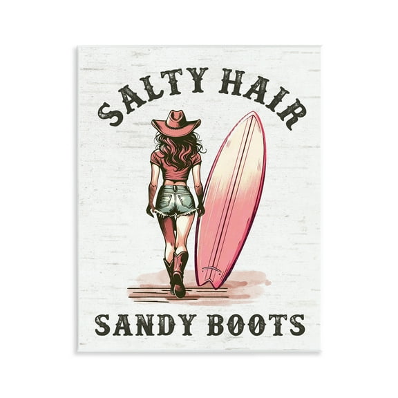 Stupell Industries Salty Hair & Sandy Boots People Painting Unframed Art Print Wall Art, 11 x 14