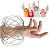 VNVDFLM Spinner Ring Arm Slinky Toy - Spinning Metal Globe Slides Down Arms- Science Educational Interactive Cool Toys for Kids Teens Adults(Silver)